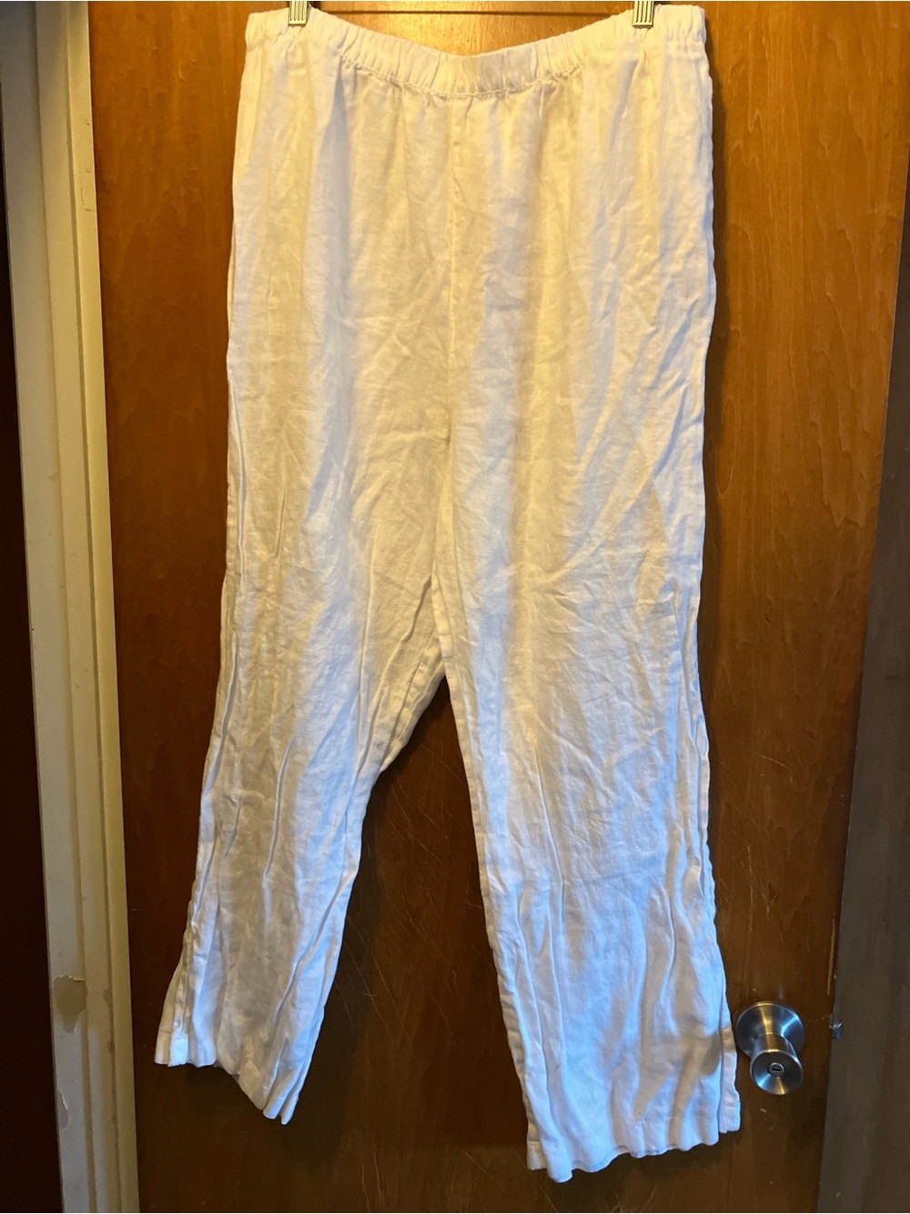 C&C California Women’s White Linen Wide Leg Pull on Psnts Size XL Beach Cruise